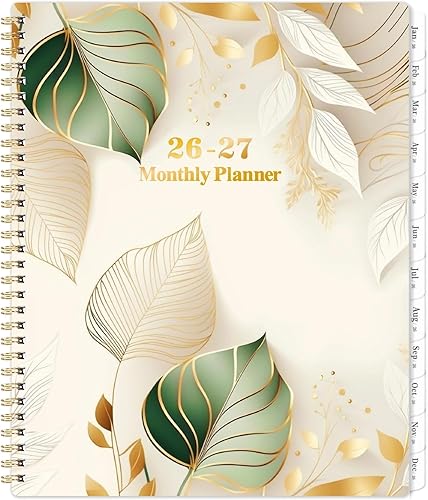 Miniatura 1 de Agenda mensual 2026-2027, agenda mensual de 2 años 2026-2027 de enero de 2026 a diciembre de 2027, 9 x 11 pulgadas con pestañas, bolsillos