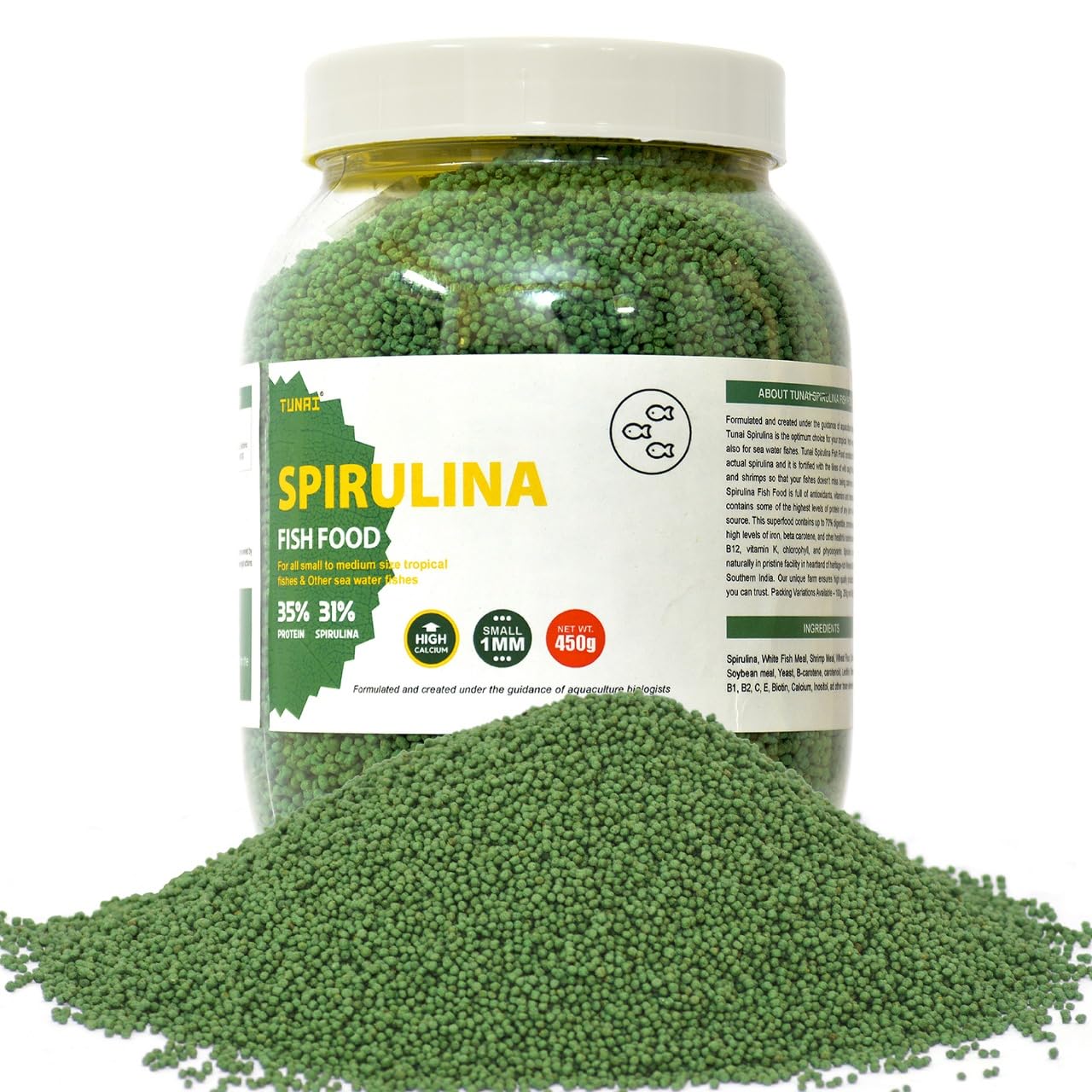 TUNAI 31% Spirulina Optimum Choice Fish Food |450G| Fish Feed for All Medium & Adult Tropical Fish |1Mm Pellets|, Better Color & Growth, 1 Count (B0B1YHT3SS) Amazon Price History, Amazon Price Tracker