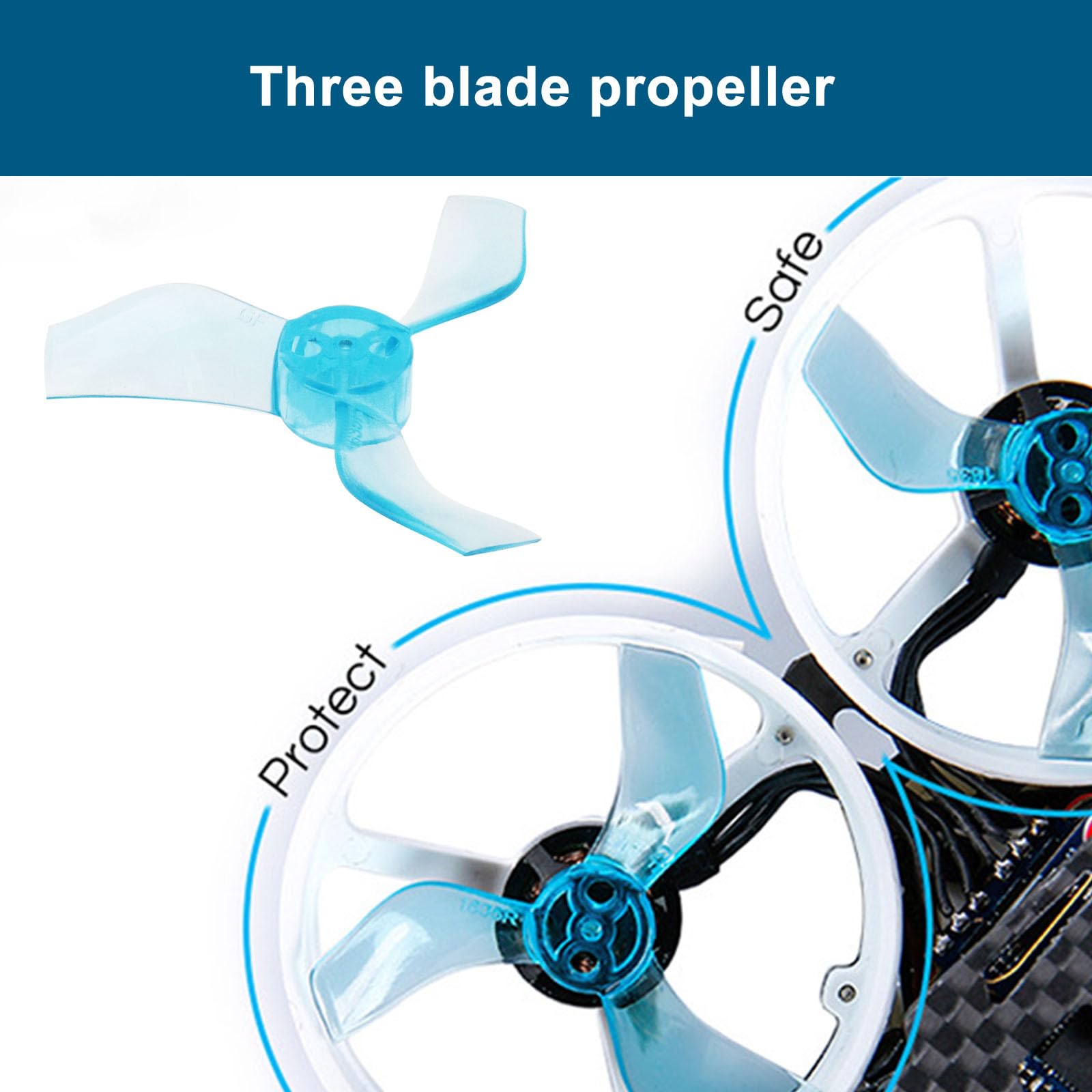 eMagTech 16pcs 40mm 3-Blade Props with 1.0mm Shaft Drone Blades Compatible with Beta75S, Compatible with Beta75 Pro, Compatible with Beta75 Pro 2 Models, Blue/Red