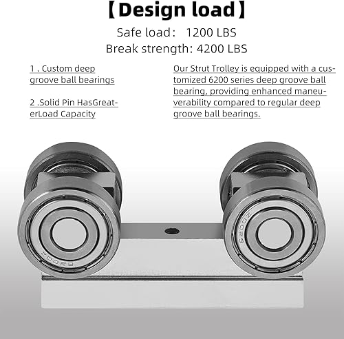 Miniatura 4 de SKTREX Conjunto de carro de 4 ruedas Rodillos de rosca M5 Conjunto de carro de cuatro rodamientos para 1-58 "de ancho y todos 1-58" o canal de