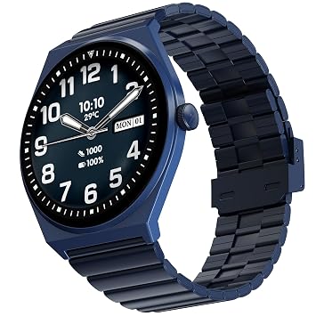Fire-Boltt Legacy Nova Smartwatch 1.43” Slim Super AMOLED Display 466x466 Pixel Always-On Display Bluetooth Calling, Wireless Charging, Health Tracker for Men & Women Midnight Sapphire