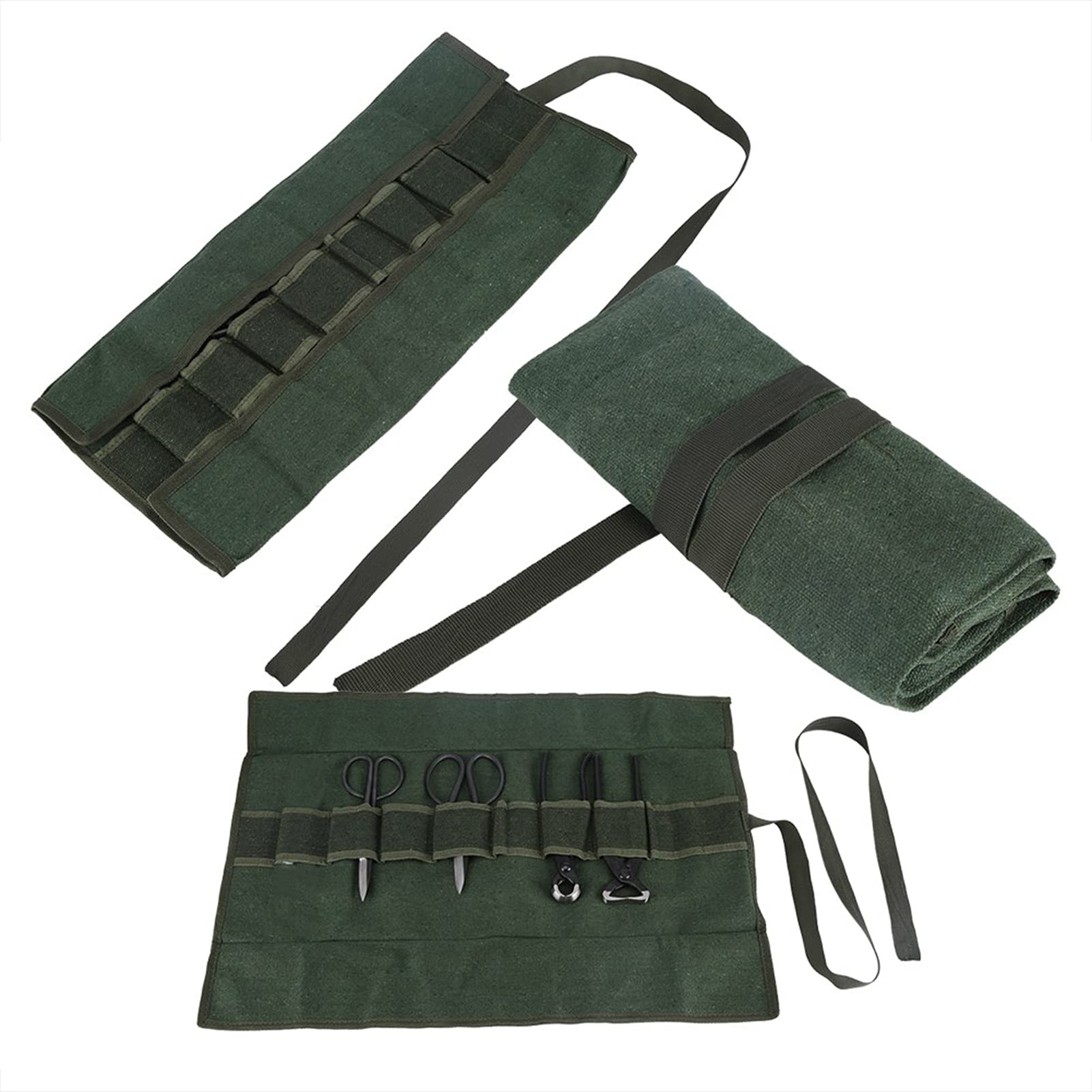 Kit de recorte de jardín profesional, alicates de fijación de acero de 4 piezas con bolsas de almacenamiento de lienzo, herramientas de corte de ramas de árboles de frutas para