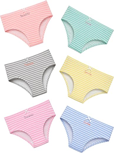 Kids Girls Panty Ultrasoft Underwear 100% Cotton Soft Comfortable | SKin Friendly | Innerwear Pack Of 6-Assorted… (Color &amp;...
