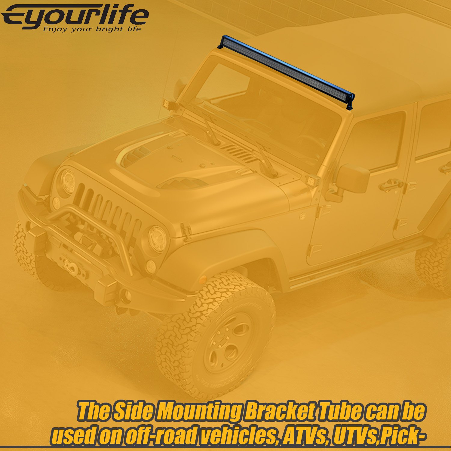 Eyourlife LED Light Bar Side Mounting Brackets with Rubber Pads