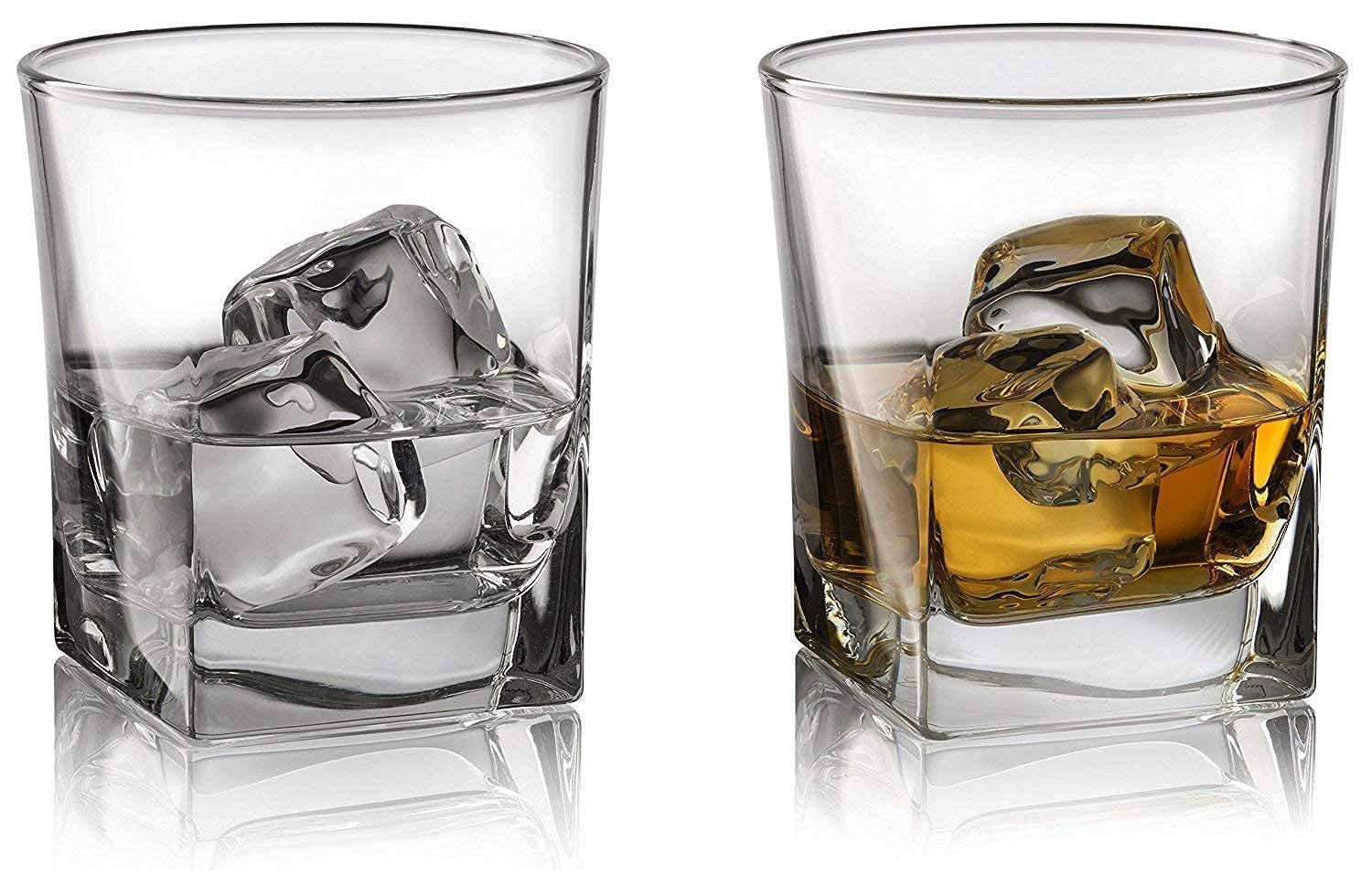 ROCKFORD Italian Premium Whiskey Glasses Set of 2, 300ML, Transparent, Old Fashioned Barware Tumbler for Scotch, Vodka, Bourbon, Liquor, Cocktail, Square Crystal Glass for Stylish Drink Presentation — Amazon image 7