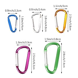 SWATOM Aluminum D-Shape Carabiner Clip 1.8/2.2/2.6/3 Inches Spring Snap Hook Keyring Carabiners for Camping Traveling Hiking Keychains Outdoor Accessories (10P/20P) (1.8 inch 10P)
