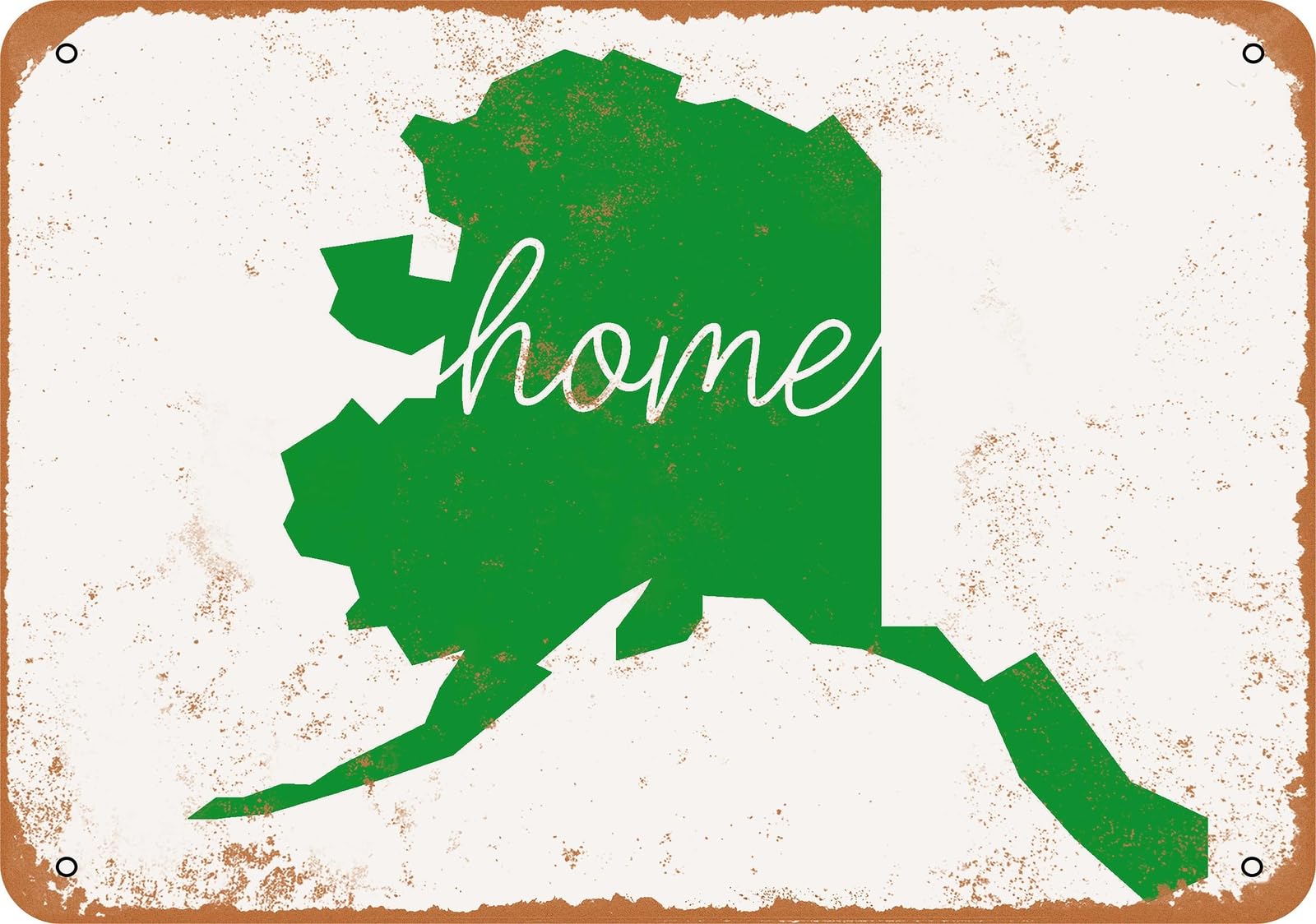 Metal Sign - Home Alaska - Vintage Look home decor