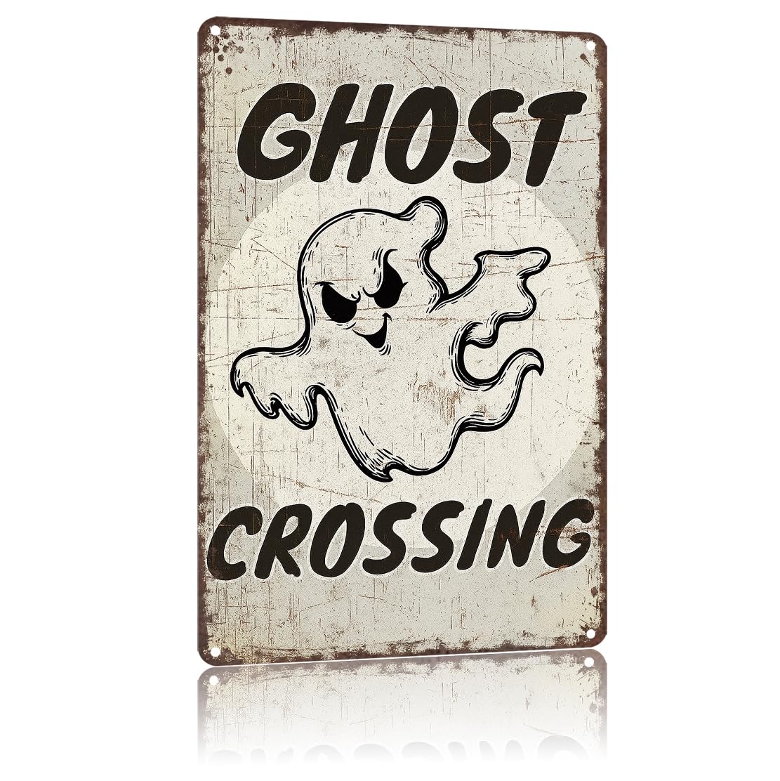 KWQDOZF Funny Metal Signs Poster 8x12inch Ghost Crossing Sign Aluminum Sign Wall Art For Home Room Bedroom Office Decor