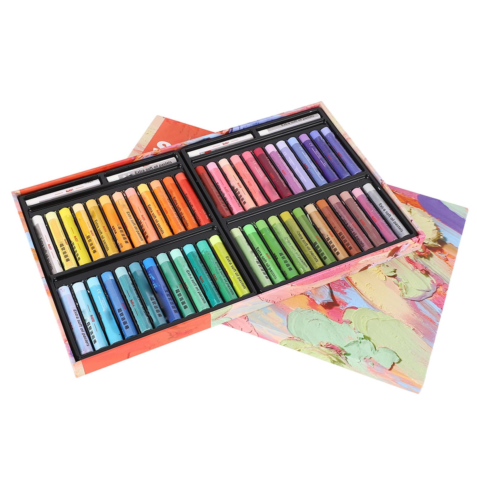 JiawuOil Pastels, Strong Absorption Extra Soft Pastels Art Supplies Color Mixing 48 Colors Easy To Erase Creamy for Coloring for Beginners, JIAWUGDMKP9TIYW