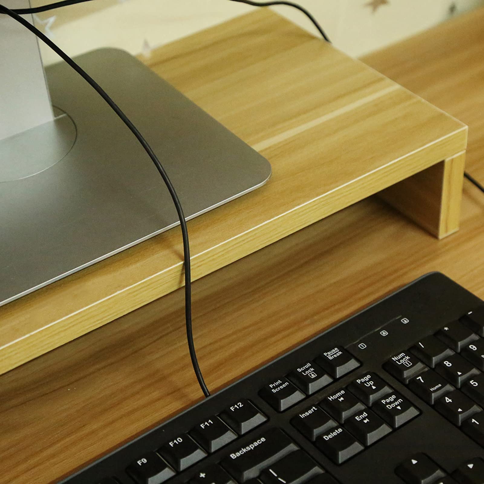 lyrlody Supporto in Legno per Monitor, Aumenta L'altezza dello Schermo del PC, Risparmia Spazio e Organizza la Scrivania, Supporto Universale Multifunzione per PC, Notebook e TV