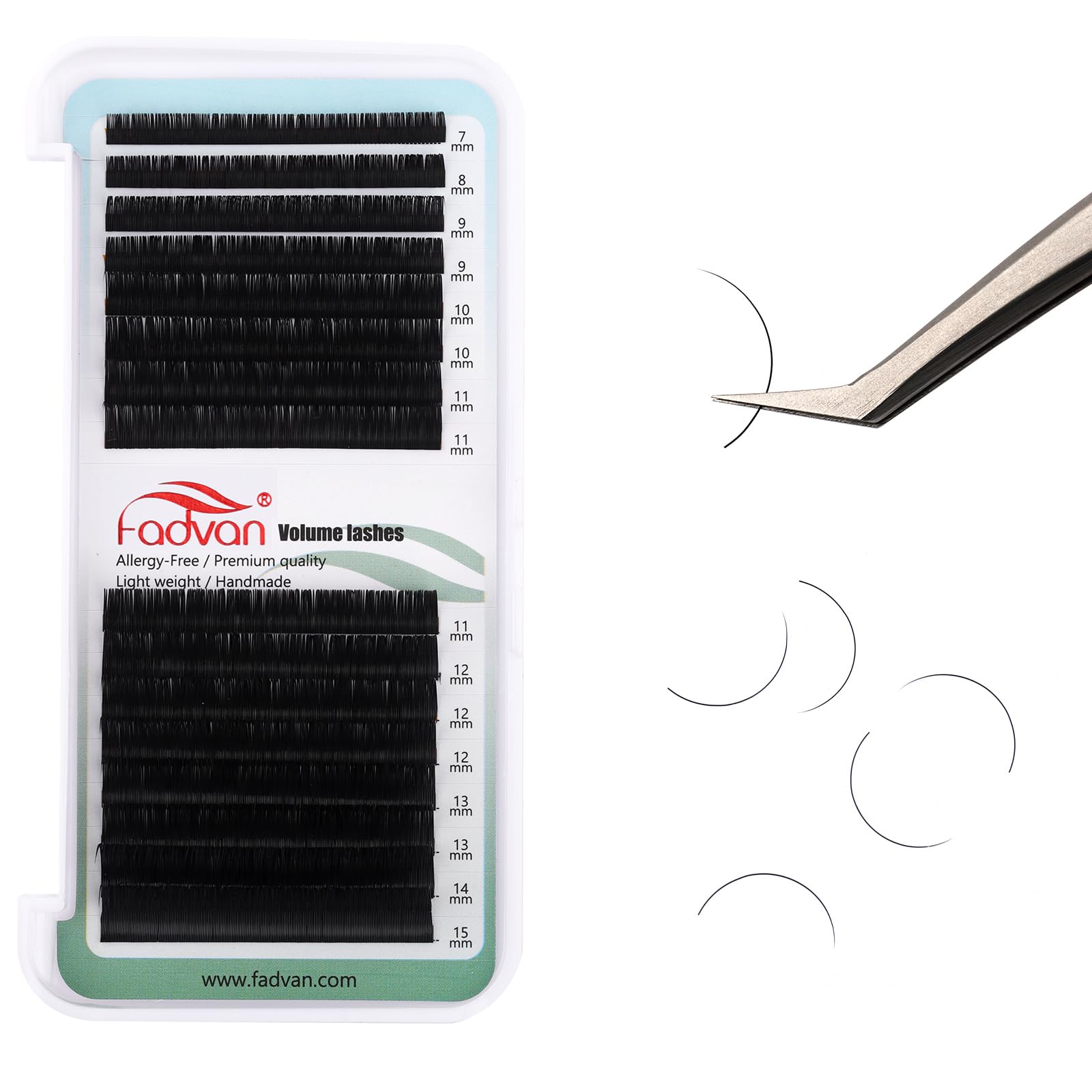 Easy Fan Lashes Self Fanning Volume Russian Eyelash Extensions 0.05D Curl Mixed 8-14mm Automatic Blooming Volume Easy Fan Lashes FADVAN(0.05-D-814) — view 19