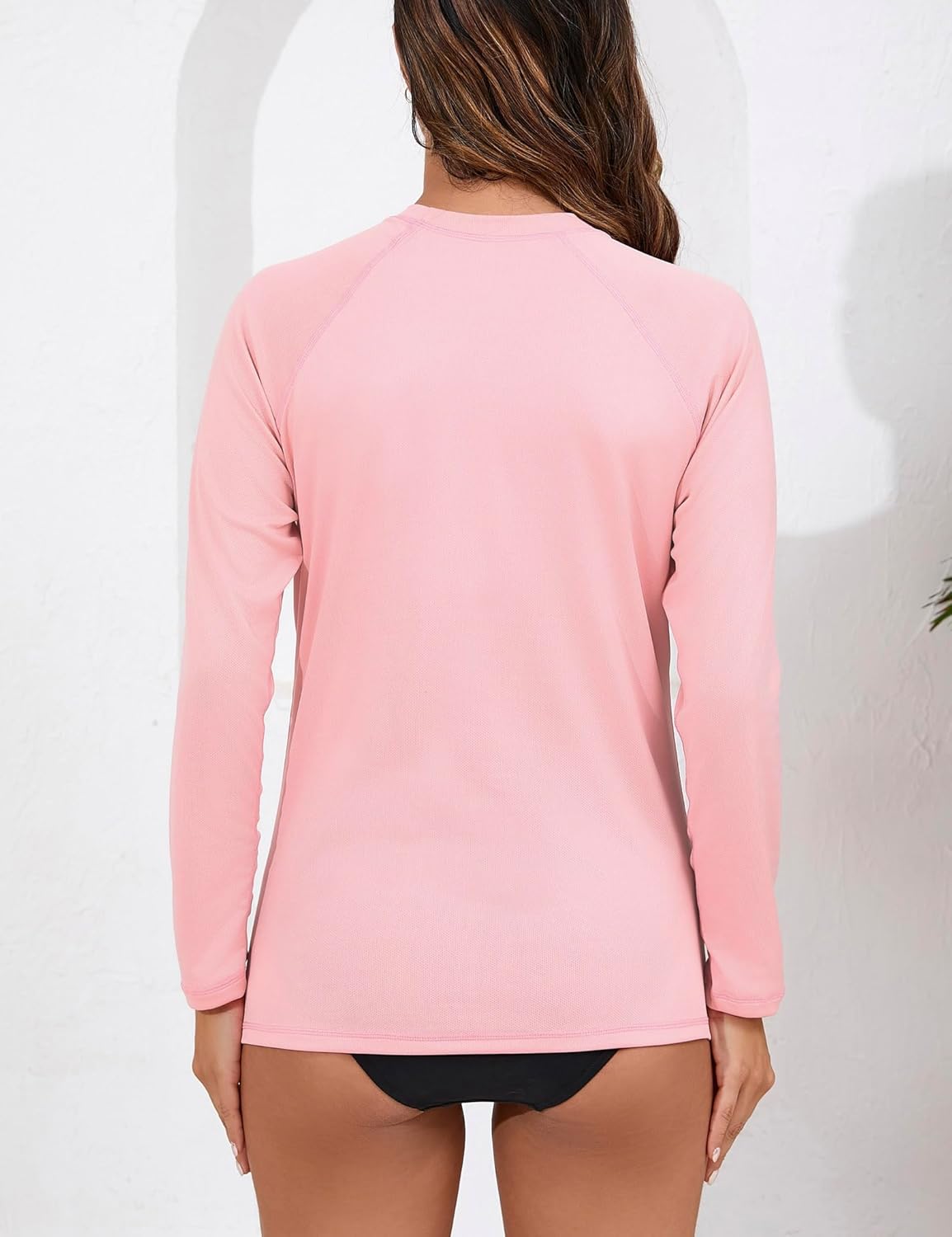 Halcurt Women's Long Sleeve Rash Guard Swim Shirt with Built in Bra Lightweight UPF50+ Quick Dry Swimsuit Top - Image 3