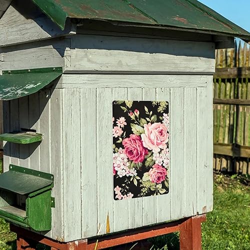 Miniatura 6 de Letrero de metal con diseño de rosa roja y rosa, adecuado para el hogar, jardín, cocina, bar, cafetería, restaurante, decoración de pared retro, 8 x