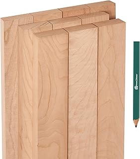 Cherry Wood Lumber Bundle - 1 X 2 X 24 inches - 10 Board Pack - Kiln Dried Hardwood - Includes Carpenter Pencil