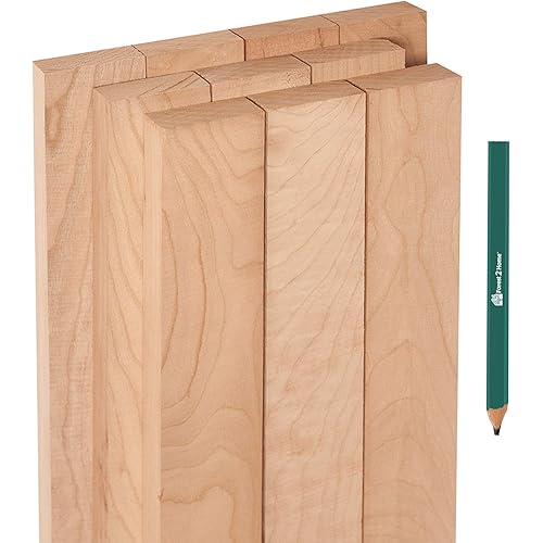 Cherry Wood Lumber Bundle - 1 X 2 X 24 inches - 10 Board Pack - Kiln Dried Hardwood - Includes Carpenter Pencil