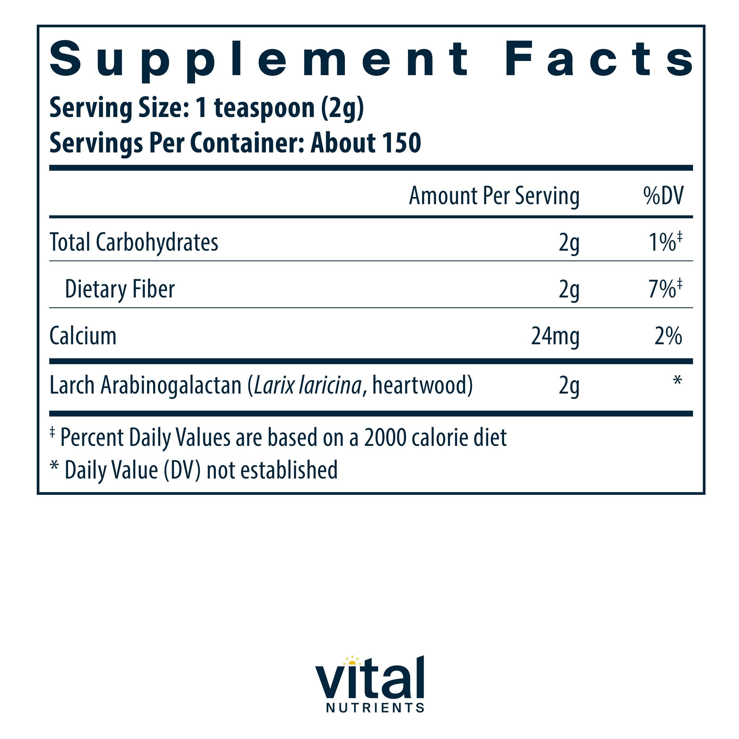 Vital Nutrients Arabinogalactan Powder, GI, Liver & Immune Support,* 300g — Amazon image 2