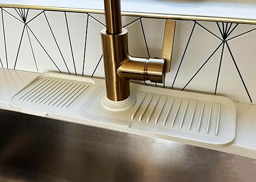 ECOMMIDATIONS Protector contra salpicaduras para fregadero de cocina, bandeja de goteo de mango de grifo de silicona, varios colores, dispensador de