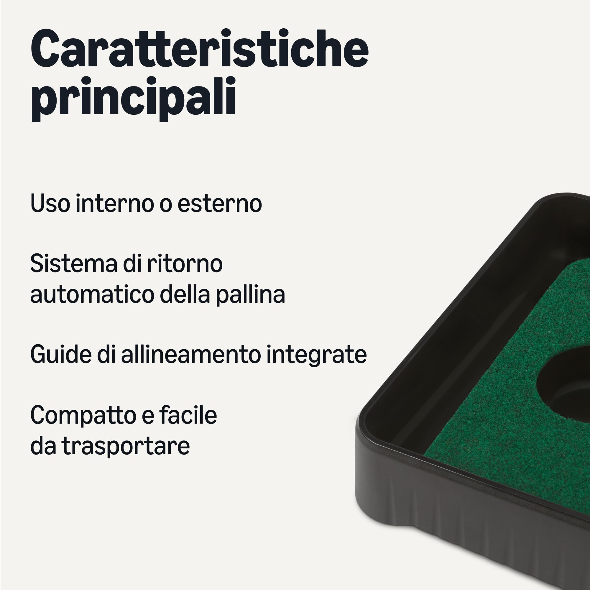 Amazon Basics Tappetino Da Putting Con Ritorno Automatico Della Palla - Tappetino Da Allenamento Per Golf Con Guide di Allineamento, Green Da Allenamento Indoor E Outdoor, 277cm x 36,5cm, Verde