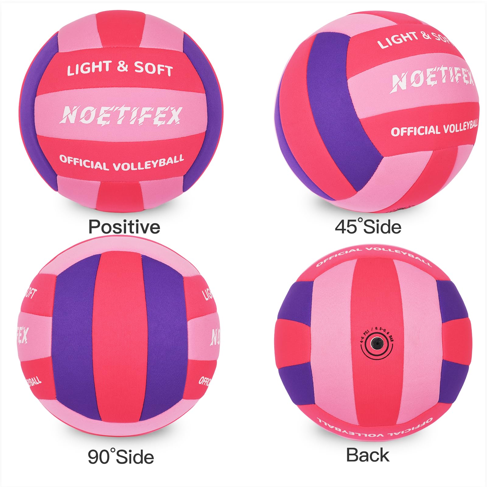 Soft Volleyball-Super Soft Fabric Light Volleyball for Indoor Practice Safe and Quiet Kids Youth Beginners House Yard Training Practice Games(Deflated)