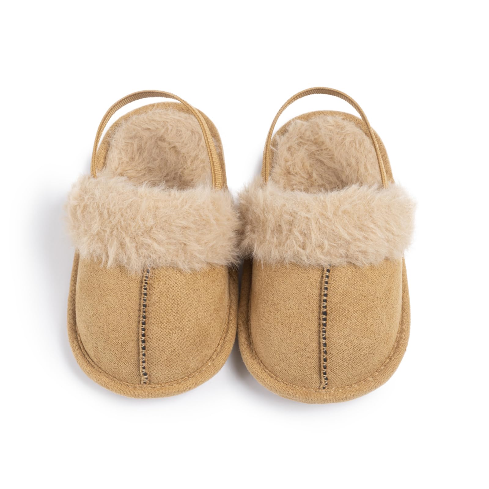 Doloame Infant Baby Boys Girls Slippers Cozy Fleece Booties Toddler Soft Warm Socks Princess Flats Newborn Crib Shoes (Yellow, 0_months-6_months)