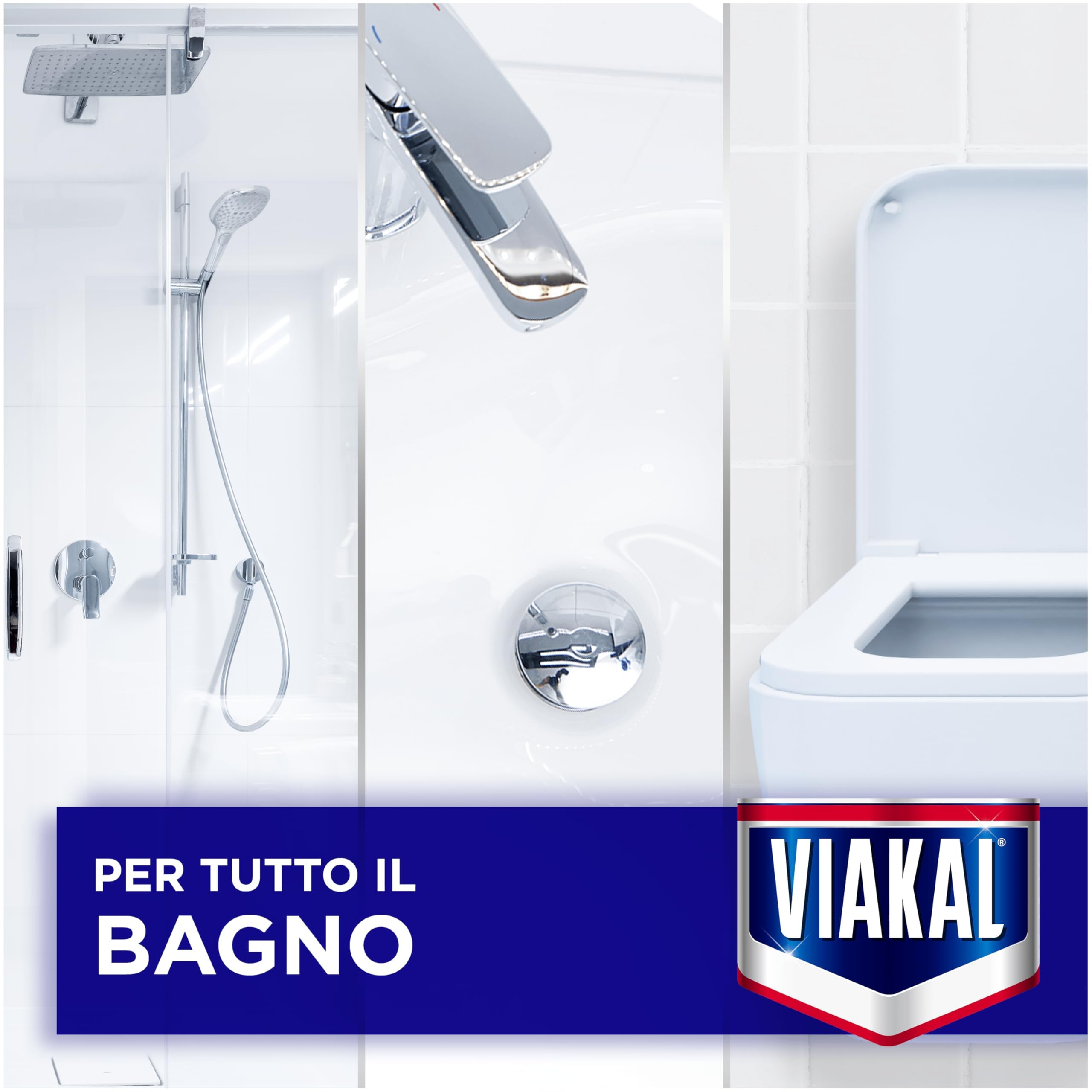 Viakal Classico Spray Per Rimuovere Fino Al 100% Di Calcare Con Tecnologia Anti-gocce, 4x800ml