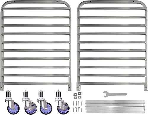 Miniatura 7 de Estante de media hoja de 10 niveles, estante para panecillos NSF, estante de aluminio para panadería, estante de enfriamiento de panadería de cocina
