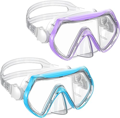 Gafas de natación para niños, máscara de buceo con cubierta de nariz para jóvenes de 6 a 14 años, vista panorámica de vidrio templado