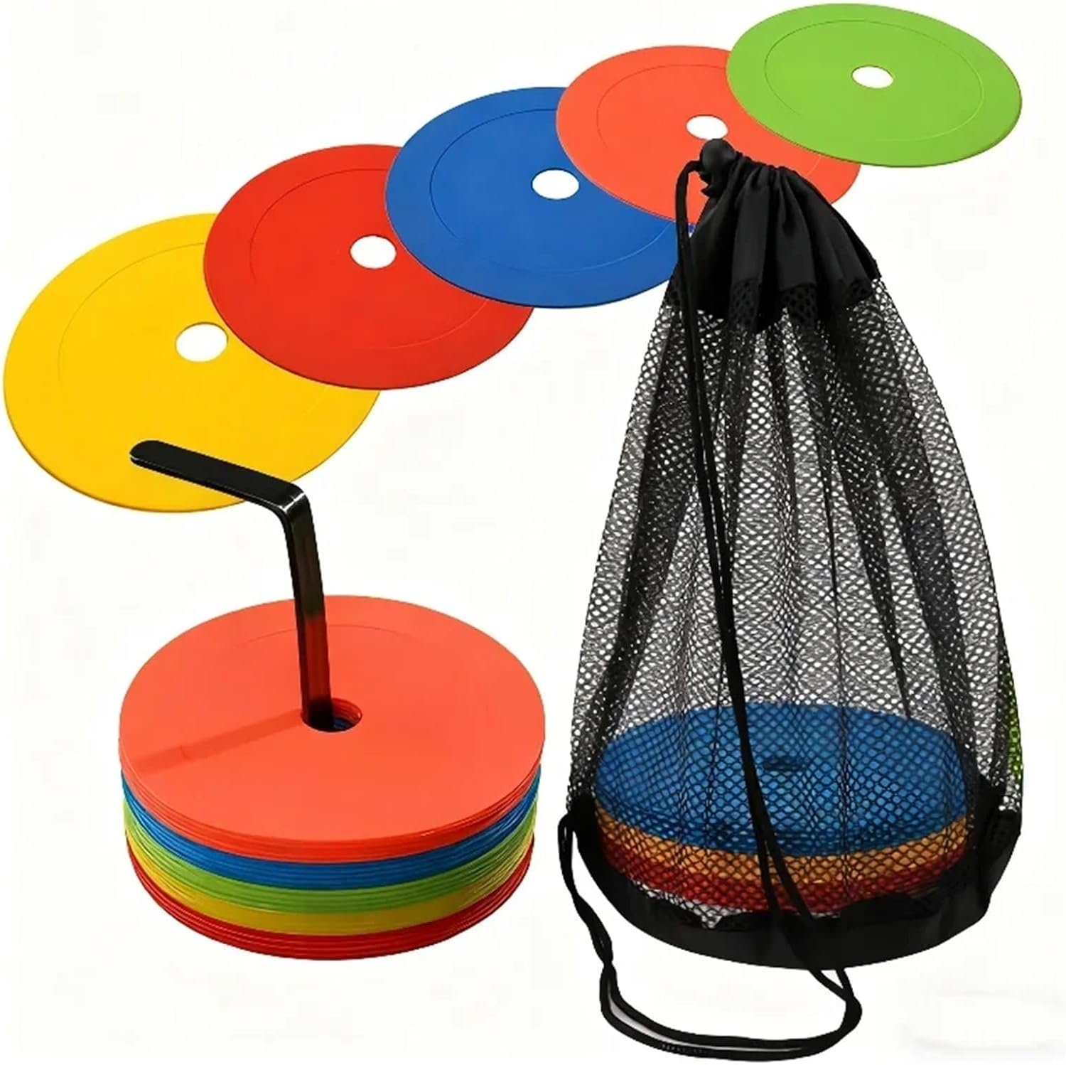 Spot Markers 10pcs Football Training Circular Logo Board Sports Football Logo Practice Logo Plate Obstacle Football Plate Flat Logo Pad for Training Exercise Drills Gym Football