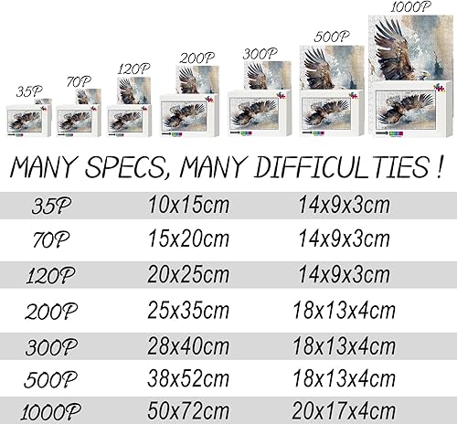 Miniatura 4 de Rompecabezas de animales de 1000 piezas, rompecabezas de águila para adultos, 20 x 28.8 pulgadas, rompecabezas único, difícil y desafío,