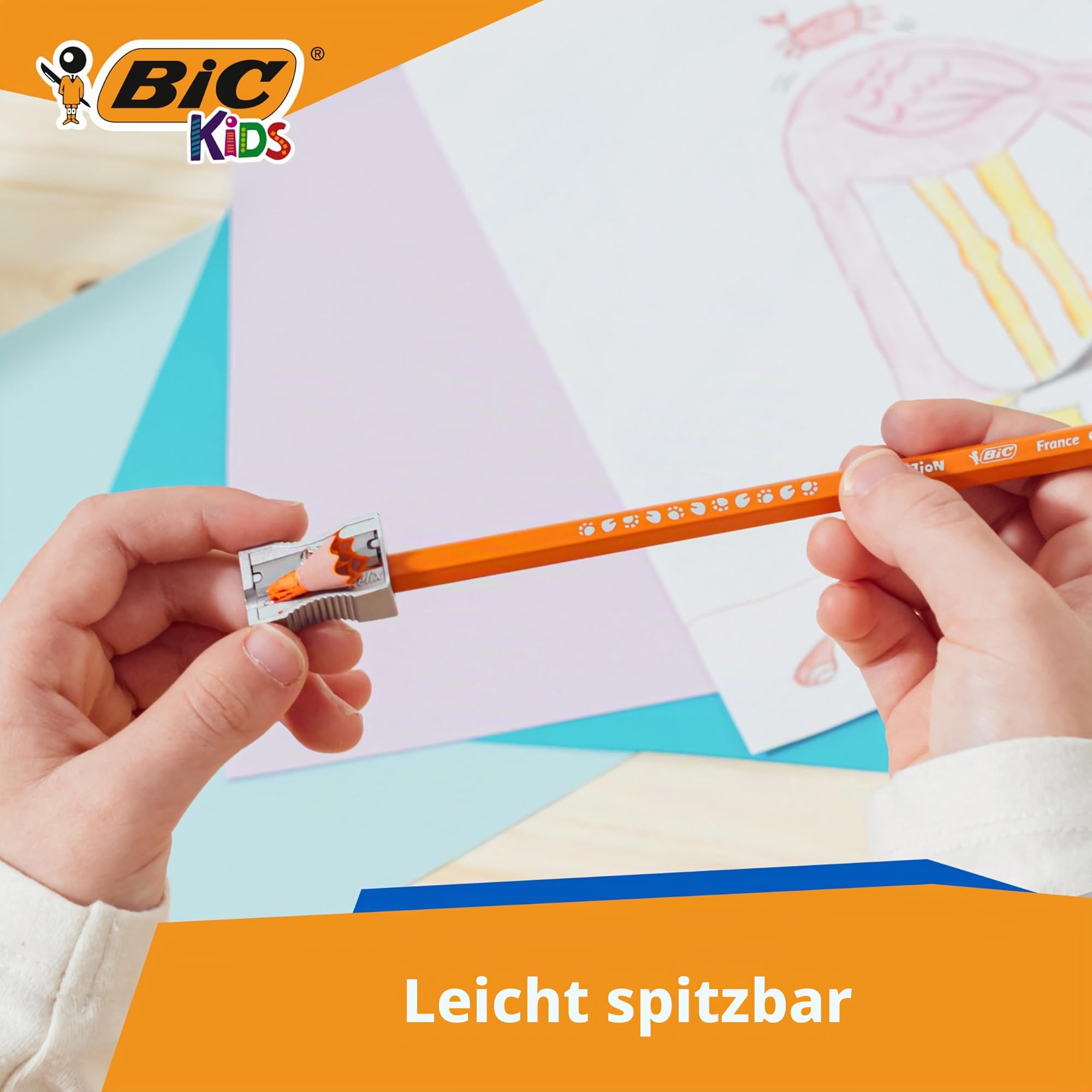BIC Kids 907901 Evolution Buntstifte Set, Metalleimer mit 288 Buntstiften