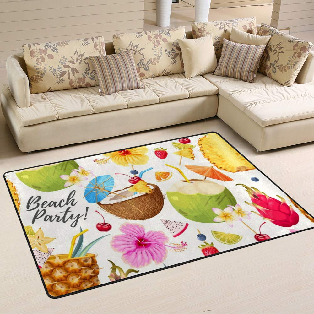 Tapis été cocktail grand format paillasson salon chambre polaire corail CHEHONG 63x48