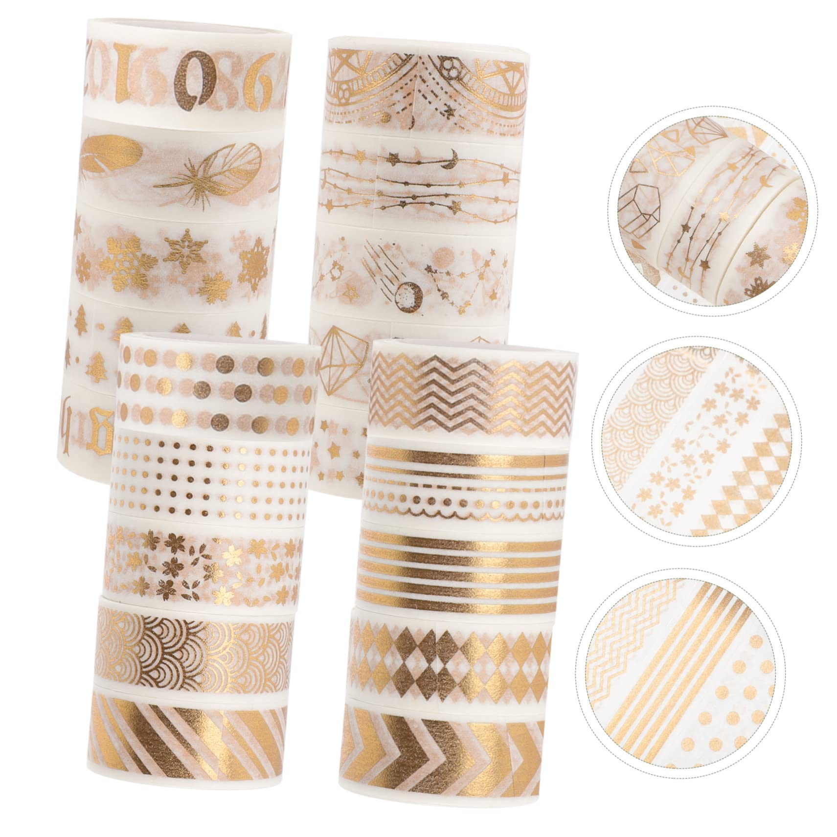 Operitacx 60rotoli Nastro Adesivo Decorativo Carta Washi Con Design Oro Per Scrapbooking Diario e Progetti Fai Da Te Versatile Di Nastri Adesivi Per Decorazioni Creative e Album Fotografici