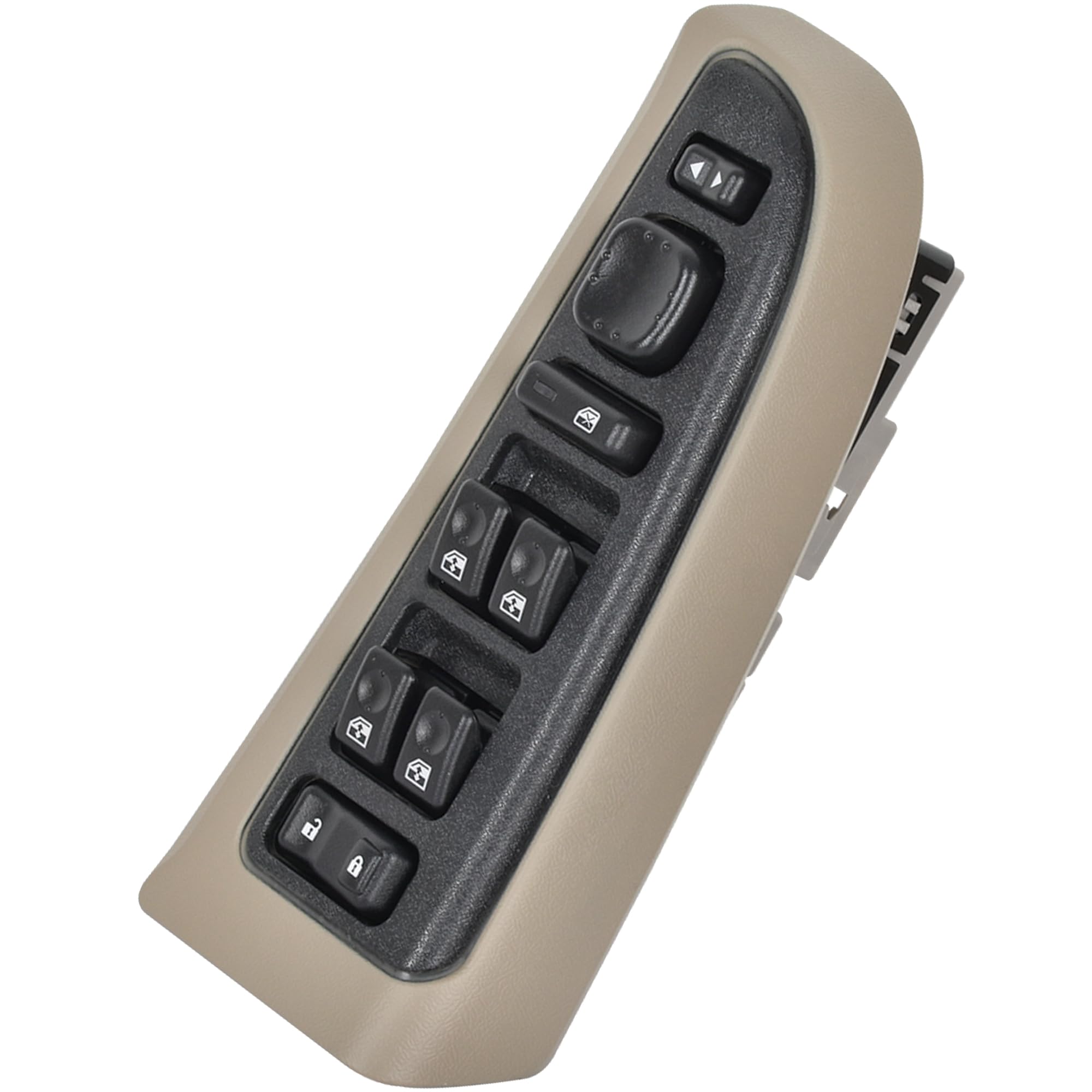 ASOPARTS 15883323 Driver Side Door Lock and Power Window Switch & Tan Bezel Cover Fit for 2003-2008 Chevy Avalanche Silverado Suburban Tahoe GMC Yukon
