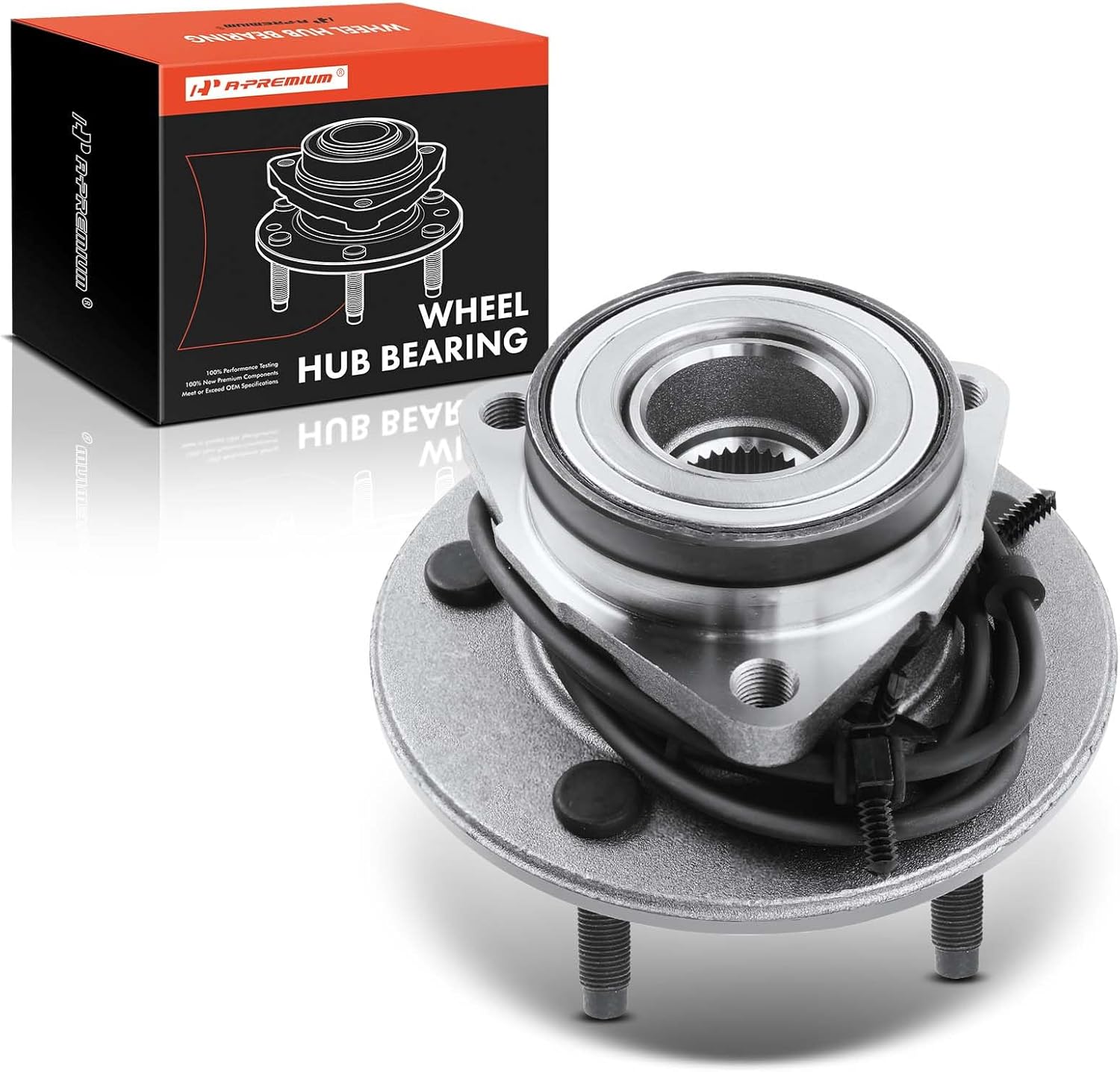 A-Premium Front Wheel Bearing and Hub Assembly with ABS & 5-Lug Compatible with Dodge Ram 1500 2000-2001, 4WD & 4-Wheel ABS Only