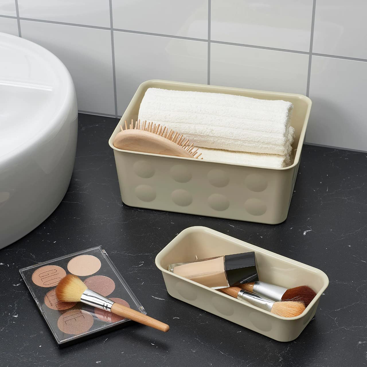 IKEA NOJIG Organiser, plastic/beige20x25x10 cm (3) - Image 4