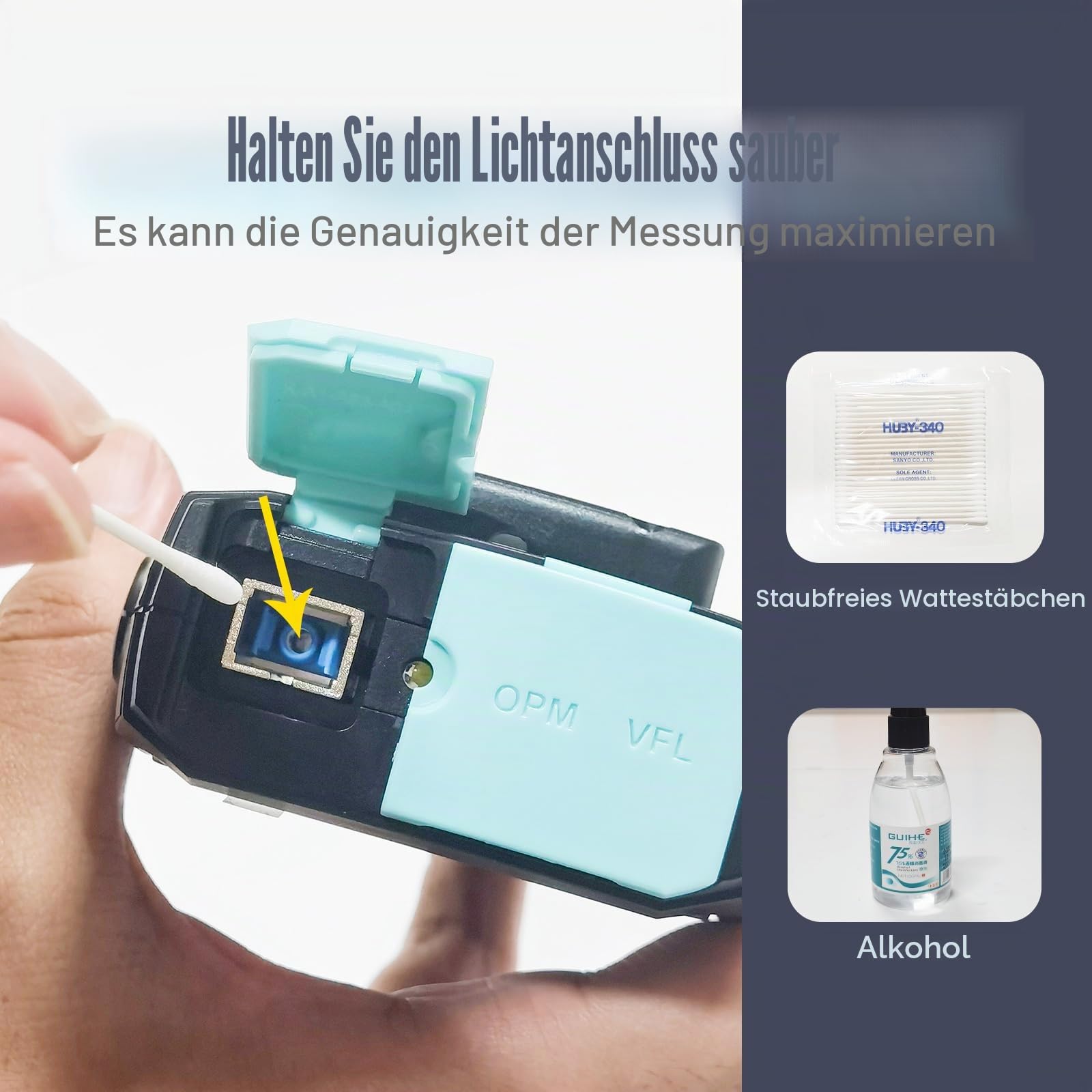 Signal fire Optisches Reflektormessgerät der Zeitdomäne, 80 km Multifunktions-OTDR 5 in 1 optische Faser-Tester mit SC Quadratkopf(Doppelwelle 1310/1550 mit Lichtmessung