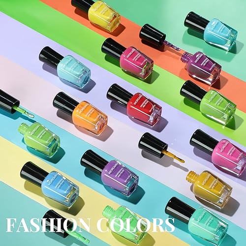 Miniatura 5 de Morovan Juego de esmalte de uñas para uñas secado al aire, 15 colores brillantes, 0.25 onzas, esmalte de uñas regular, no gel, kit de esmalte de
