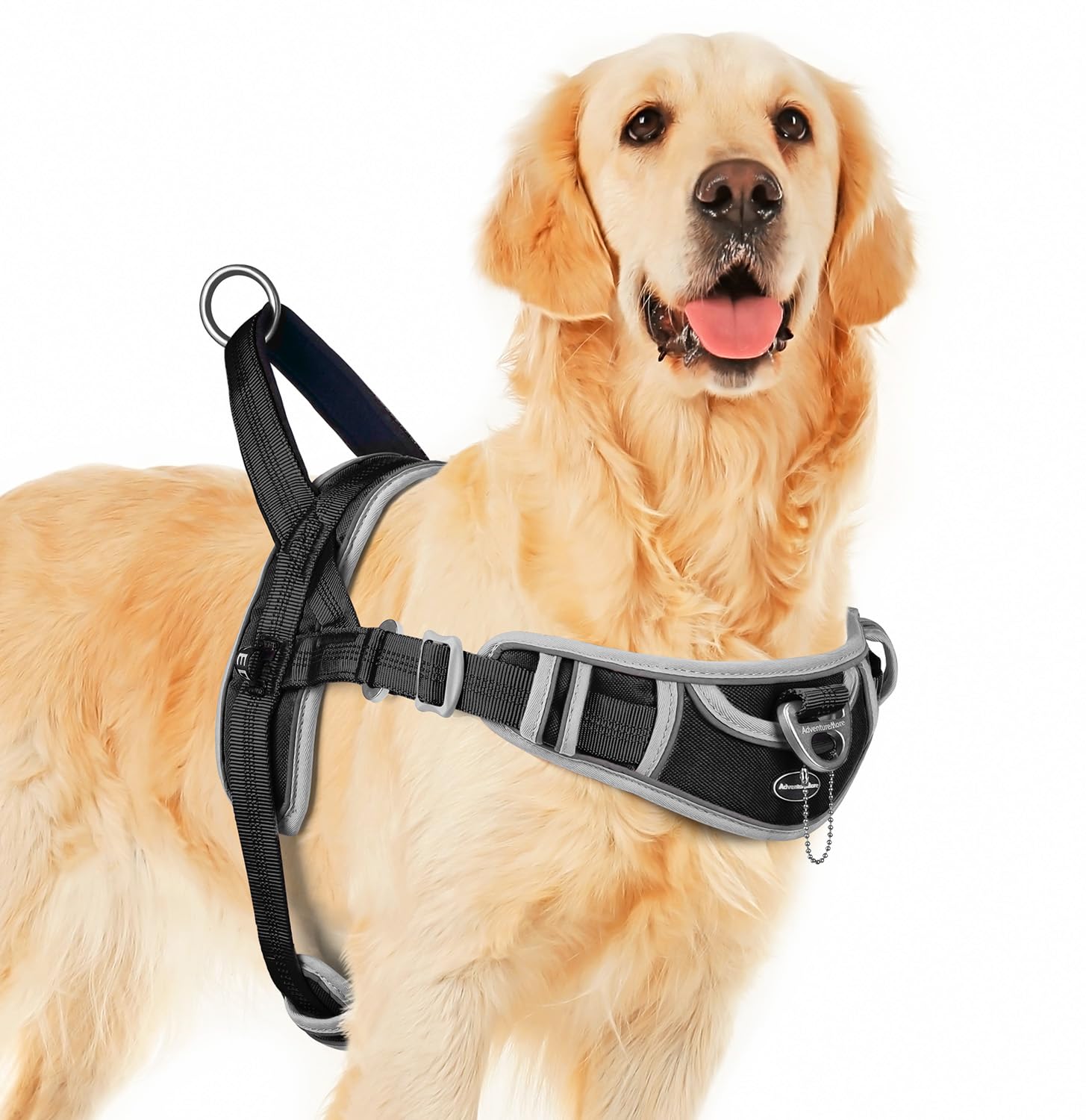 ADVENTUREMORE No Pull Large Dog Harness, Sport Dog Halter Harness Reflective Breathable Dog Vest Escape Proof Dog Harness with Easy Control Front Clip
