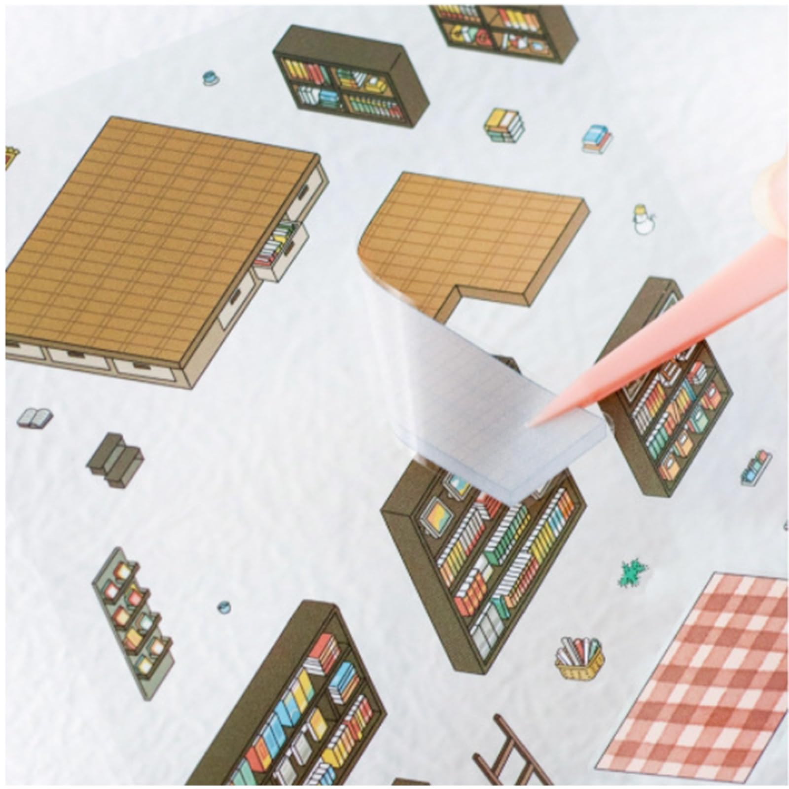 Lot De 40 Autocollants 3D Maison – Créez Café, Librairie, Magasin De Fleurs, Cabane – Livre De Collection, Pinces Incluses – Activité Anti-stress Pour Adultes Et Enfants