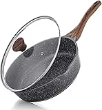 SENSARTE Nonstick Skillet, Deep Frying Pan 10/11/12-inch, Saute Pan with Lid, Stay-cool Handle, Healthy Stone Cookware Cooking Pan, Induction Compatible (10-Inch/3.5QT)