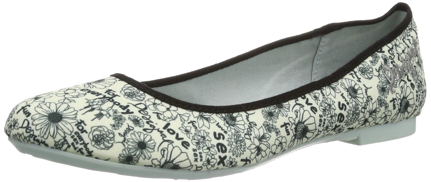 Desigual Women's White Classic Ballerina Flats