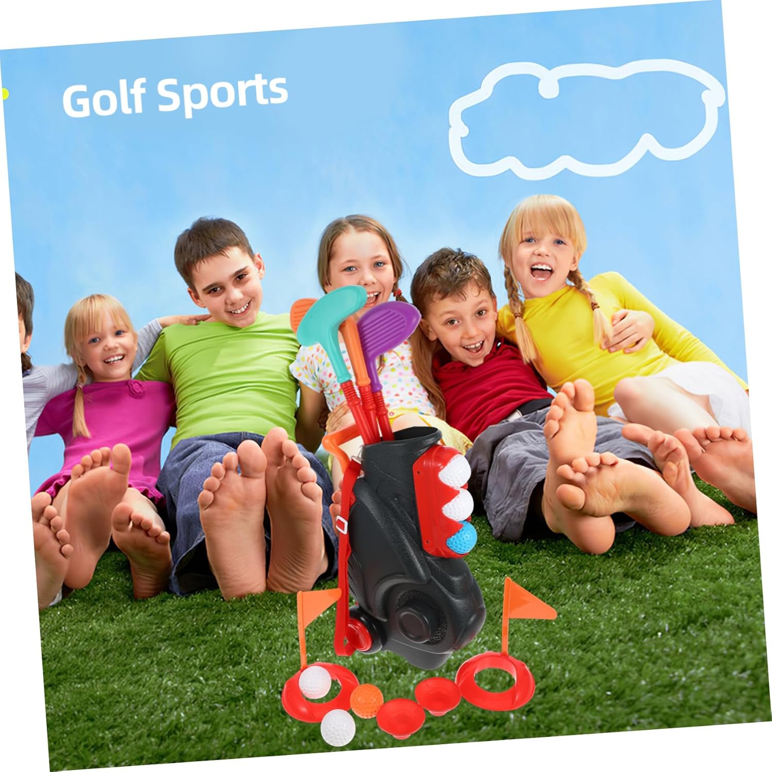Golf Set with Carrying Suitcase Outdoor Golf for Boys and Indoor and Garden Sports Play Equipment to Develop Coordination Imagination and Patience