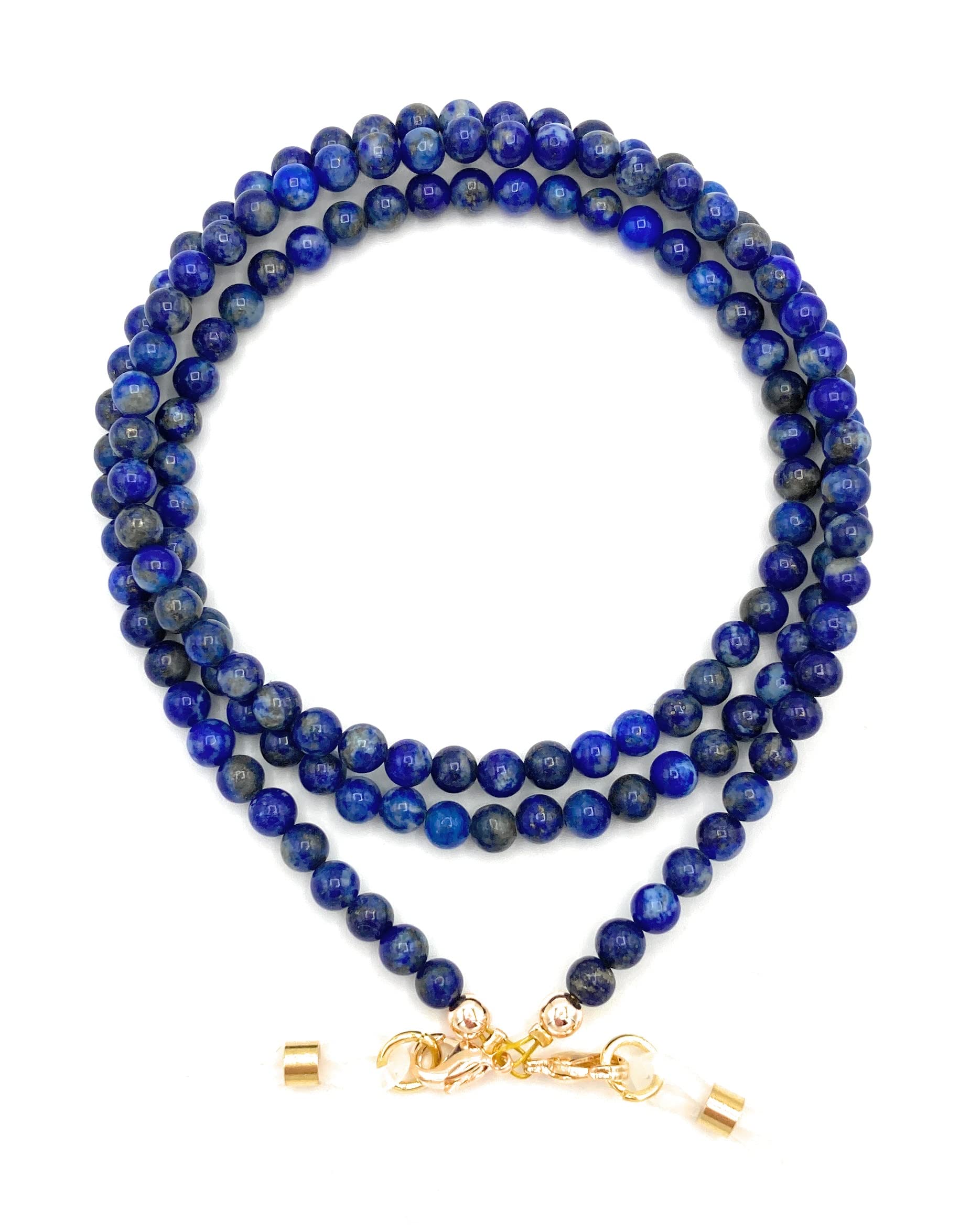 Kette, Brillenkette, Brillenband, Brillenschmuck, Kette für Lesebrille, Brillenkordel, Brille, Brillenhalter, Schlangenkette Natürliche Edelstein Perlen, handmade, Lapis Lazuli, blau