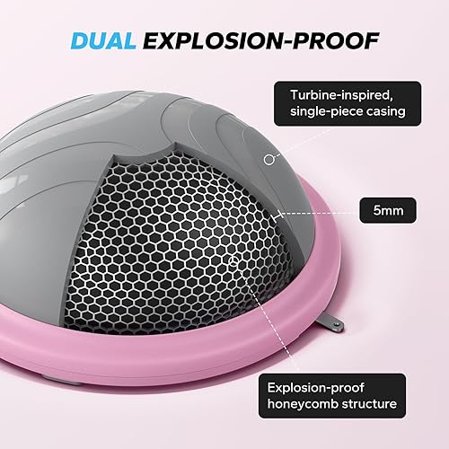 Miniatura 4 de MERACH Pelota de ejercicio 3 en 1, pelota de yoga, tabla de equilibrio y bandas de resistencia con bomba de pie de 18 pulgadas, 286 libras,