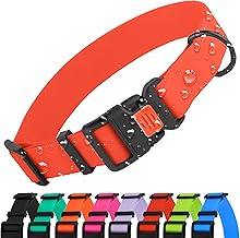 CollarDirect Adjustable Waterproof Dog Collar - Silicone and Plastic, Odour Resistant, Easy Clean, Safety Closure - for Small, Medium and Large Dogs (Red, L (35