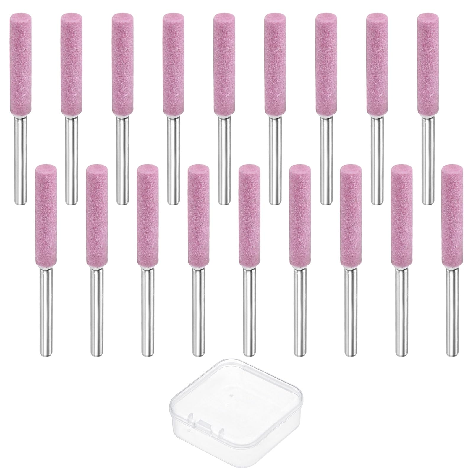 TIXIPEM High Hardness Ceramics Chainsaw Sharpener with Plastic Box [18pcs]-Grinding Stone File Chainsaw Sharpening for Electric Chain Saw Sharpener&Stone Carvings-[Pink- 3/16 Inch]