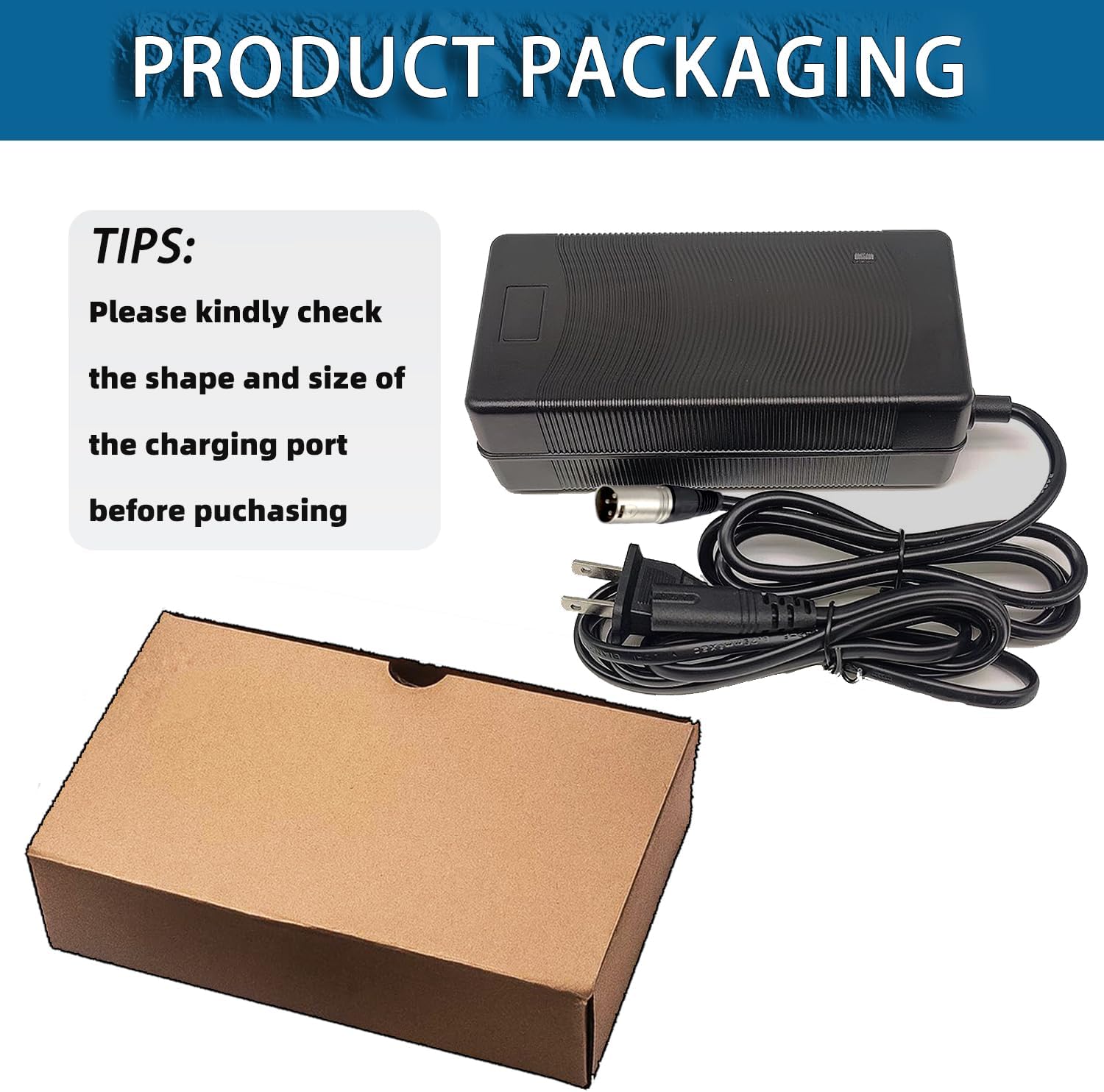 QDD 29.4V 5A Lithium Battery Charger for 7S 24V Lithium Battery Pack with XLR Connector,Built-in Fan