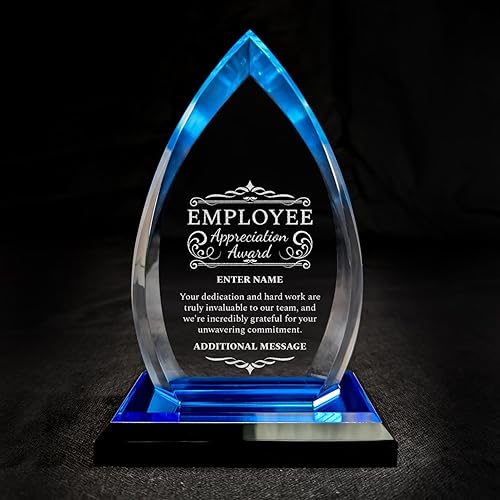 Miniatura 69 de Premio personalizado grabado con láser, diseño grabado con láser, agradecimiento, añade tu propio texto, incluye caja de regalo, premio al empleado