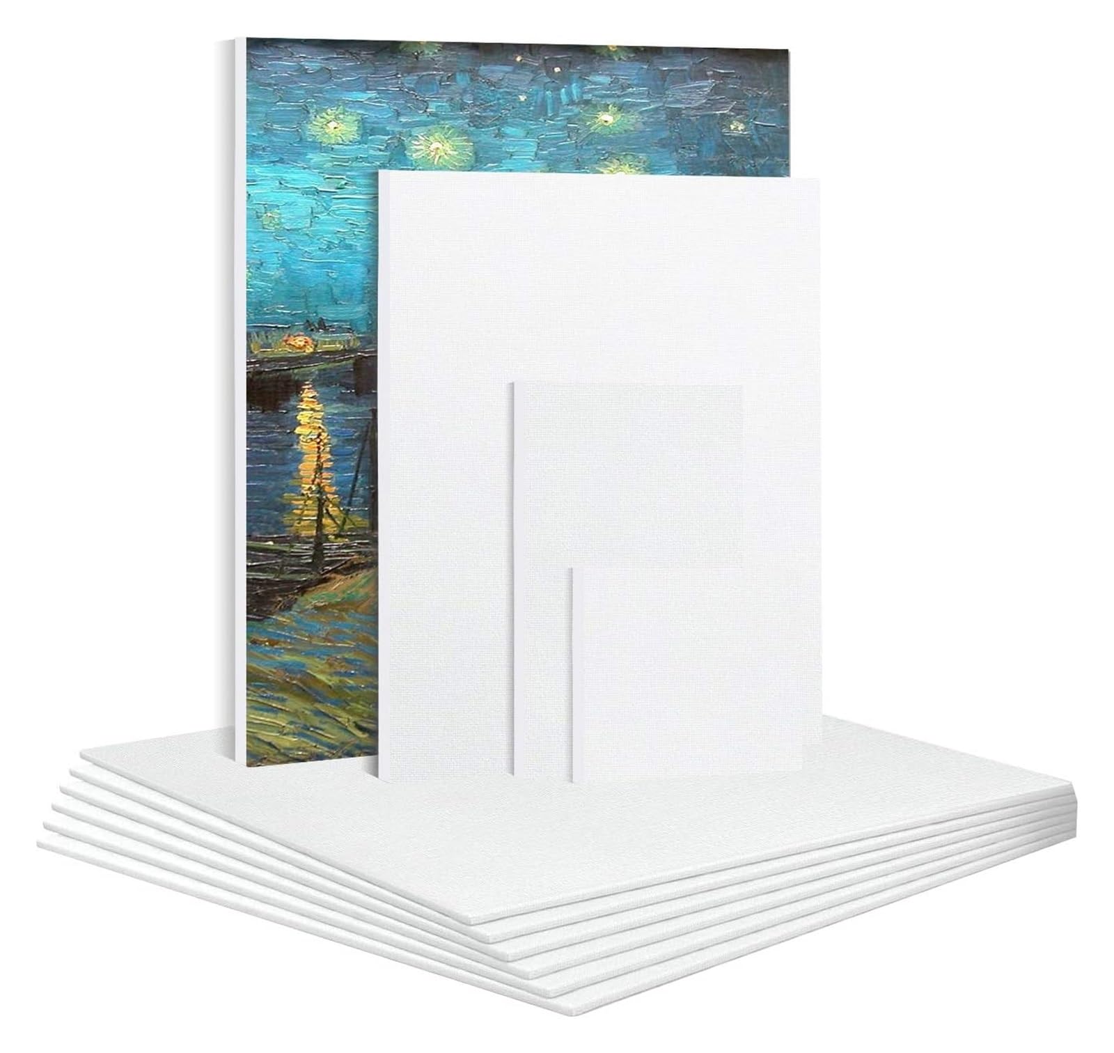 Panel de lona algodón para artista 15x15cm marco arte pintura imprimada tableros en blanco de 6 uds