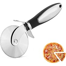 Premium Pizza Cutter Wheel - Durable Stainless Steel Blade with Ergonomic Non-Slip Handle - For Easy Slicing of Pizza, Pie, Quiche, Pastry & Dough - Dishwasher Safe Pizza Slicer
